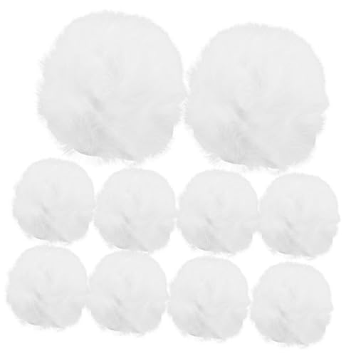 DRESSOOS Modische Pompom- -Clips zum Selbermachen 12 Stück weißes Kunstfell für Schuhe Hüte und Weihnachtsdekoration von DRESSOOS
