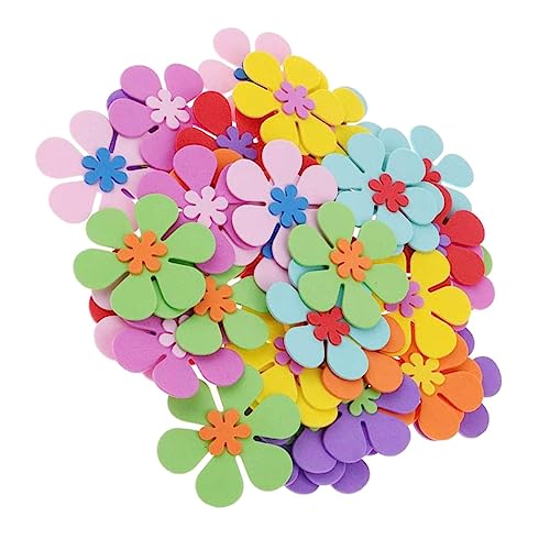 DRESSOOS 120 Stück Teiliges DIY Blumen aus Schaumstoff Kreative Bunte Blumendeko für Kindergarten Schule und Bastelprojekte Große Blütenornamente für Dekorative Gestaltung von DRESSOOS