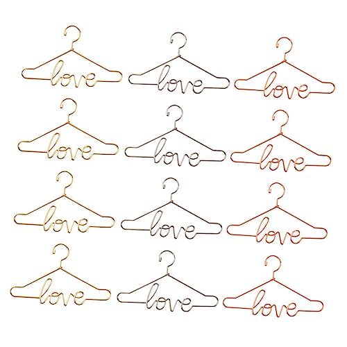 DRESSOOS 12St 3 Punkte Puppenaufhänger Wandaufhänger für Kleidung Mini-Puppenkleiderbügel Puppen kleiderbügel puppenbügel kleiderständer Miniaturpuppenaufhänger Puppenkleiderhalter Metall von DRESSOOS