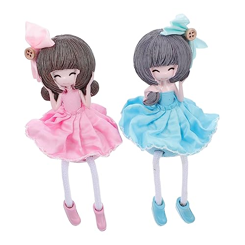 DRESSOOS 2 Stück Feenpuppe Feenmädchen Figur Miniaturpuppen Teenager Mädchen Feenornament Miniatur Feenfiguren Feenkuchendekorationen Tischdekoration Stoff von DRESSOOS