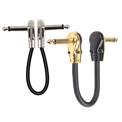 DRESSOOS 2 Stück Gitarren Effektkabel Flachstecker Patchkabel für Gitarre Bass Niedrigtemperaturbeständig Kompatibel mit Effektpedalen und Keyboards Leicht und Tragbar von DRESSOOS