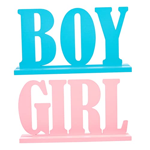 DRESSOOS Gender Reveal Party Deko Holzornamente Zur Geschlechtsreveals Party Kreative Tischdekoration Für Jungen Und Ädchen Perfekte Für Geschlechtsenthüllungen Und Shower Dekoration Deko Babyparty von DRESSOOS