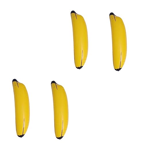 DRESSOOS 4 Stück aufblasbare banane funnytoys funny toys spielzeug Früchte aufblasen Obst Bananenstütze anzeigen Bananenstütze aus Kunststoff Riese Requisiten schmücken schwebendes Objekt von DRESSOOS