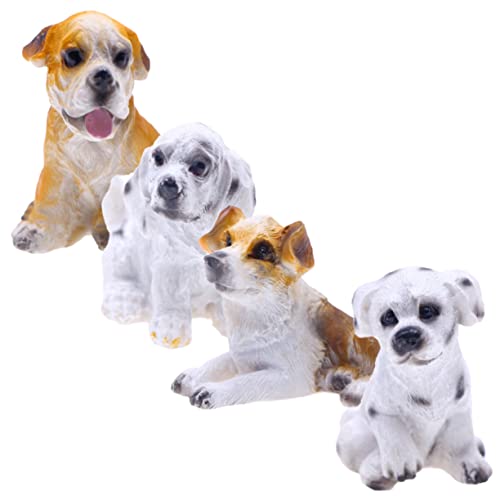 DRESSOOS Kinderspielzeug 4 Stück Simulationshund realistische Tierspielzeuge Spielzeughunde für Kinder Ornament Welpe Hundefiguren für Kinder Minitiere Pappbecher Statue Skulptur Hündchen von DRESSOOS