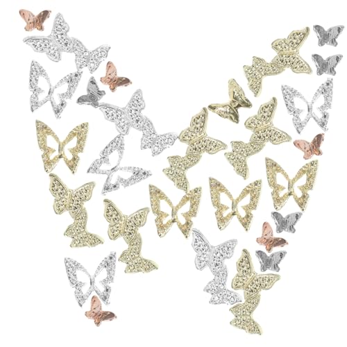 DRESSOOS 40 Stück Dreidimensionale Schmetterlings Nagel Accessoires Aus Legierung, Nagel Charms Für Nagelkunst, Nagel Charms, Nagelkunst, Charms, DIY Nagel Charms, Nageldekor, von DRESSOOS