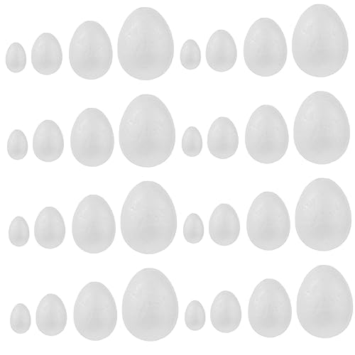 DRESSOOS 40St Eier aus Styropor kinder ostereier ostereierfarbe easter egg weiße Eier Pennywise-Dekorationen für Halloween Ostern Eier bemalen Ostervorräte fest schmücken Zubehör Polyflor von DRESSOOS