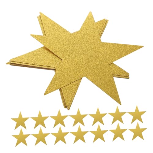 DRESSOOS 48 Stück Teiliges Glitzerpapier Sterne Handgeschnittene Bunte Papiersterne mit Funkelnder Oberfläche für Klassenzimmer Dekoration Pinnwand DIY Bastelprojekte und Kreative von DRESSOOS
