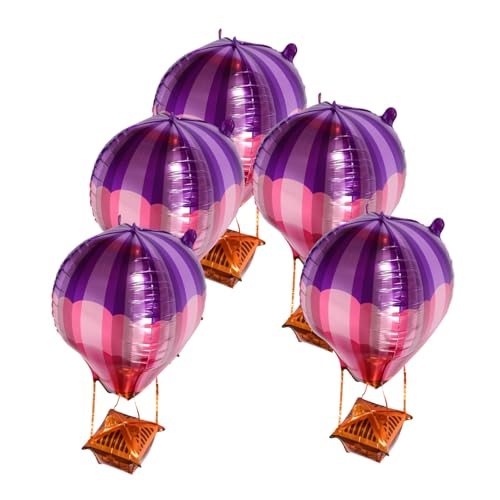 DRESSOOS 5 Stück 4D Folien Heißluftballons Große Aluminiumfolienballons Geschlechtsneutral Für Kinderzimmer Mottoparty Fotoautomaten Hintergrundzubehör DRESSOOS 5 Stück 4D Folien Heißluftballons Große Aluminiumfolienballons Geschlechtsneutral Für Kinderzimmer Mottoparty Fotoautomaten Hintergrundzubehör von DRESSOOS