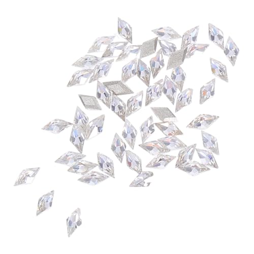 DRESSOOS 50 Stück Glitzernde Zirconia Steine für Nagelkunst Flache Rückseite Funkelnde Dekorationen für Stilvolle Maniküre von DRESSOOS