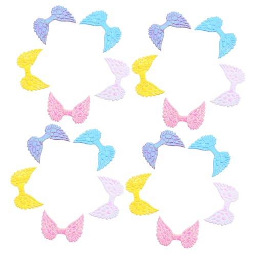 DRESSOOS 50Stücke DIY Flügel Aufnäher für Haarspangen Kostümzubehör und Bekleidungsapplikationen Verschiedenen Farben für Bastelprojekte und Kreative Designs von DRESSOOS