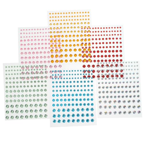 DRESSOOS 6 Bögen Selbstklebende Bastelaufkleber, Diamantaufkleber, Bling Juwelenaufkleber, Zum Aufkleben, Entzückende Edelsteinaufkleber, Mehrzweckaufkleber, Edelstein Bling Aufkleber, von DRESSOOS