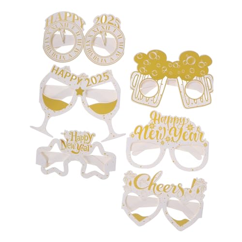 DRESSOOS 6 Stück 2025 3D Partybrillen Neujahrs Papierbrillen Neujahrsparty Zubehör Frohes Neues Jahr Papierbrillen Silvester Dekorationen Chinesische Neujahrsbrillen DRESSOOS 6 Stück 2025 3D Partybrillen Neujahrs Papierbrillen Neujahrsparty Zubehör Frohes Neues Jahr Papierbrillen Silvester Dekorationen Chinesische Neujahrsbrillen von DRESSOOS