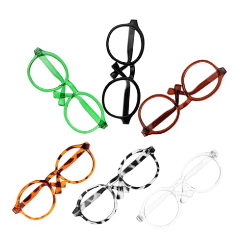 DRESSOOS 6 Stück Mini Puppenbrillen Zubehör DIY Sonnenbrillen für Rollenspiele Dekorative Brillen für Puppen für Kreative Spielzeiten und Fantasievolles von DRESSOOS