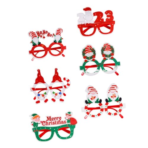 DRESSOOS 6St Weihnachts-Kinderbrille glitzernde weihnachtsbrillen Urlaub Brillengestell Weingläser geschenktüten Requisiten für Weihnachtsfotos Weihnachtsbrillenrahmen Plastik von DRESSOOS