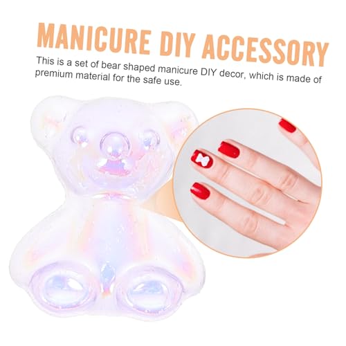 DRESSOOS 80 Stück Teiliges Nagel dekor Cartoon Bär aus Langlebigem Resin Kreative DIY Maniküre Charms Schöne Nagelkunst Verzierung für Mädchen und Frauen Praktisches Nail Art Zubehör von DRESSOOS