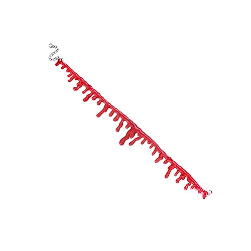 DRESSOOS Einzigartige Gothic Halloween Rote Halskette Handgemachte Blutfleck Kette Cosplay Make-up Halskette Party Zubehör DRESSOOS Einzigartige Gothic Halloween Rote Halskette Handgemachte Blutfleck Kette Cosplay Make-up Halskette Party Zubehör von DRESSOOS