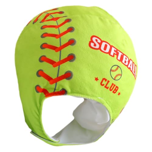 DRESSOOS Softball Kopfbedeckung, Cosplay Hut, Softball Plüsch Kopfbedeckung, Dekorative Kappe, Plüsch Kopfbedeckung, Lustiger, Neuartiger Plüschhut, Lustiger Hut, Cosplay Kappe, Cosplay von DRESSOOS