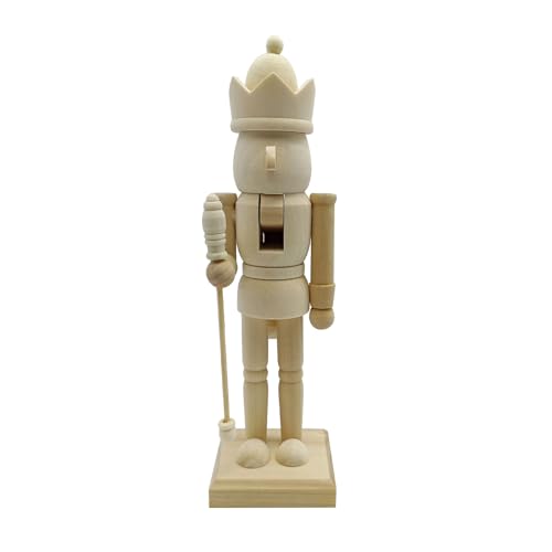 DRHTDXEJ Unlackierte Nussknacker aus Holz, zum Bemalen von Nussknackern, Figuren, Weihnachtskönig, Soldaten, unlackiert, Puppendekoration, Ornament von DRHTDXEJ