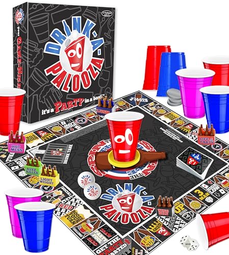 DRINK-A-PALOOZA Brettspiel: verbindet Old-School + New School trinkspiele & Erwachsene Spiele mit Bier Pong, Flip Cup Könige Kartespiel & die besten Party-Spiele für Erwachsene von DRINK-A-PALOOZA