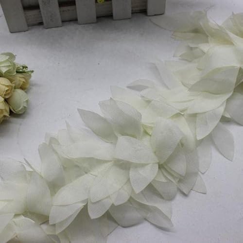 1 Yds 3D-Chiffon-Blumen-Spitze, appliziert, Handarbeit, Nähen, Borte für Kleiddekoration, 8–10 cm, Beige 1 Yds 3D-Chiffon-Blumen-Spitze, appliziert, Handarbeit, Nähen, Borte für Kleiddekoration, 8–10 cm, Beige von DRJUSS