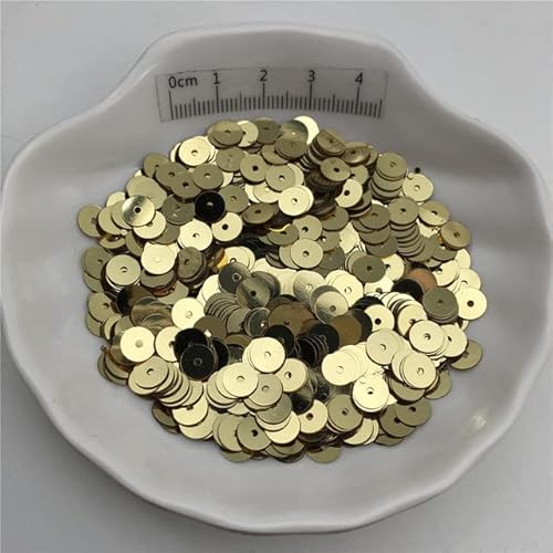 10 g Silberbasis, 3 mm, 4 mm, 5 mm, 6 mm, 8 mm, flach, rund, Pailletten, Glitzerpailletten für Kleidung, Schuhe, handgefertigtes Accessoire, hellgolden, 6 mm, 150 g 10 g Silberbasis, 3 mm, 4 mm, 5 mm, 6 mm, 8 mm, flach, rund, Pailletten, Glitzerpailletten für Kleidung, Schuhe, handgefertigtes Accessoire, hellgolden, 6 mm, 150 g von DRJUSS