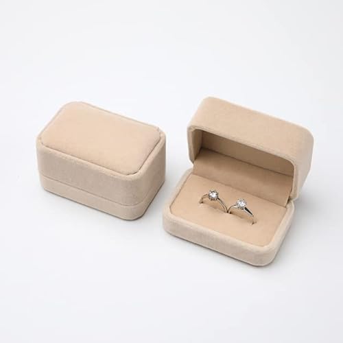 Achteckige Samt-Schmuckschatulle Doppelring-Aufbewahrungsbox mit abnehmbarem Deckel für Verlobungs-Ehering-Verpackungs-Display-Geschenkbox-Beige,Doppelring-Box Achteckige Samt-Schmuckschatulle Doppelring-Aufbewahrungsbox mit abnehmbarem Deckel für Verlobungs-Ehering-Verpackungs-Display-Geschenkbox-Beige,Doppelring-Box von DRJUSS