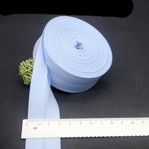 Schrägband aus Baumwolle, extra breit, 3 cm, einfarbig, kariert, Druckmuster, einfach gefaltet, zum Nähen von DIY-Kleidung, Stoffzubehör, 12 Himmelblau, 10 m Schrägband aus Baumwolle, extra breit, 3 cm, einfarbig, kariert, Druckmuster, einfach gefaltet, zum Nähen von DIY-Kleidung, Stoffzubehör, 12 Himmelblau, 10 m von DRJUSS