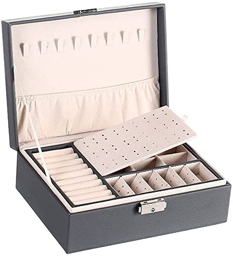 Schmuckbox Ohrringbox Schmuckschatulle Mit Großer Kapazität, Hochwertige Doppelschichtige Schmuckschatulle Aus PU-Leder, Schmuckaufbewahrungsbox Mit Loch Und Schloss Schmuckaufbewahrung ( Color : C ) Schmuckbox Ohrringbox Schmuckschatulle Mit Großer Kapazität, Hochwertige Doppelschichtige Schmuckschatulle Aus PU-Leder, Schmuckaufbewahrungsbox Mit Loch Und Schloss Schmuckaufbewahrung ( Color : C ) von DRMEE