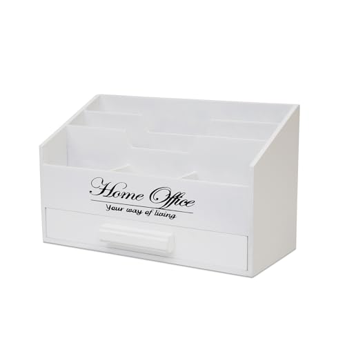 Schreibtisch-Organizer Weiß Mit 5 Fächern Und Schublade - Holz Briefbox Ständer Briefablage Letterbox Ablage Büro Organizer Schreibtisch Briefständer Briefhalter Utensilio Schreibtisch-Organizer Weiß Mit 5 Fächern Und Schublade - Holz Briefbox Ständer Briefablage Letterbox Ablage Büro Organizer Schreibtisch Briefständer Briefhalter Utensilio von DRULINE