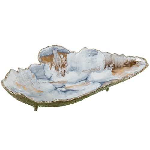 DRW Abstrakte Tischdekoration, Aluminium, Perlmutt und Gold, 46 x 23 x 11 cm, Medidas: 46x23x11cm von DRW