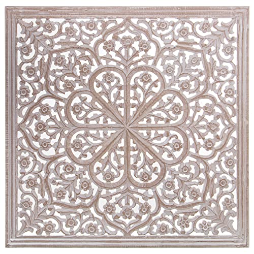 DRW Altarbild quadratisch aus MDF-Holz, naturdurchbrochen, 90 x 1,7 x 90 cm, Mehrfarbig, estandar von DRW