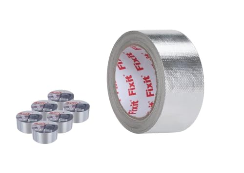 DRW Aluminium-Klebeband, verstärkt, 6 Stück, 48 mm x 15 m von DRW