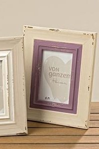 DRW Bilderrahmen aus Holz, Vintage, Weiß und Violett, 15 x 20 x 3 cm DRW Bilderrahmen aus Holz, Vintage, Weiß und Violett, 15 x 20 x 3 cm von DRW