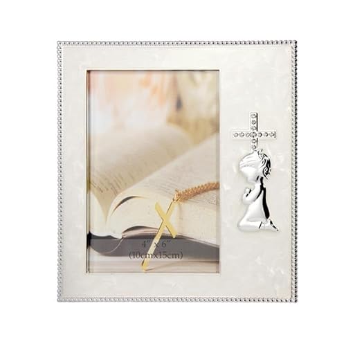 DRW Bilderrahmen zur Erstkommunion, Silber, 10 x 15 cm, 16 x 18 cm von DRW