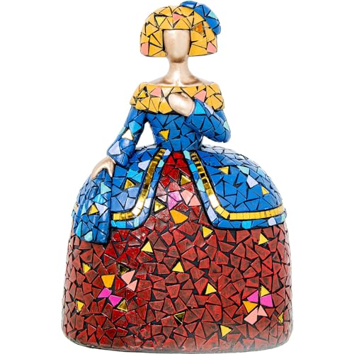 DRW Figur einer Menina Mosaik aus Kunstharz, mehrfarbig, 11 x 16 x 22 cm von DRW