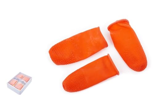 DRW Fingerhüte aus Nitril, Orange, 72 Stück, Einheitsgröße DRW Fingerhüte aus Nitril, Orange, 72 Stück, Einheitsgröße von DRW