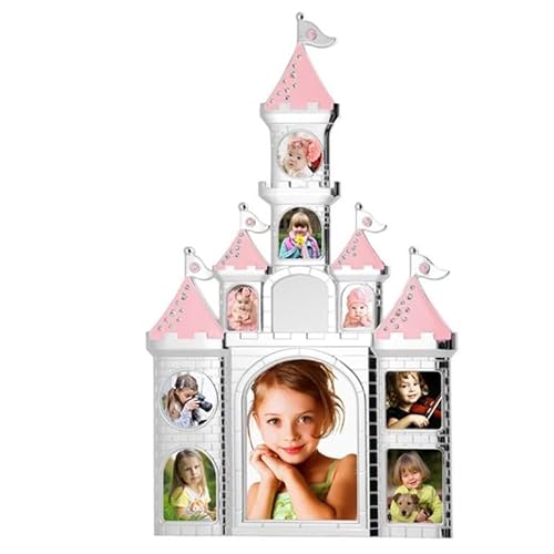 DRW Fotohalter für Kinder, Schloss Rosa aus Metall, 23 x 36 cm, bunt, estandar von DRW