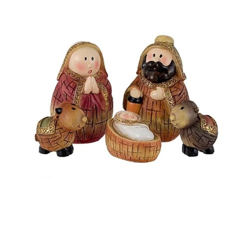 DRW Geheimnis Belen Kinder-Stil Holz 5 Stück Handbemaltes Harz 7,5 cm DRW Geheimnis Belen Kinder-Stil Holz 5 Stück Handbemaltes Harz 7,5 cm von DRW