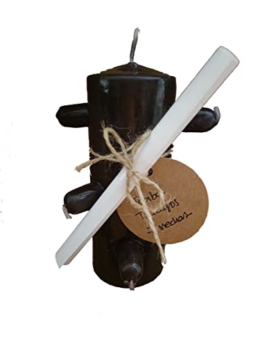 DRW Kerze Grab Arbeiten mit 7 Dochten Schwarz 14 cm von DRW
