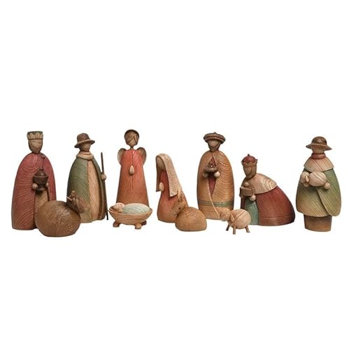 DRW Modernes Mysterium, Holzstil, 11 Teile, Kunstharz, handbemalt, 15 cm DRW Modernes Mysterium, Holzstil, 11 Teile, Kunstharz, handbemalt, 15 cm von DRW