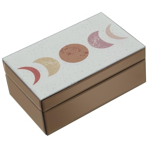 DRW Rechteckige Schmuckschatulle aus Glas mit Monden in Beige und Weiß, 21 x 13 x 8,5 cm DRW Rechteckige Schmuckschatulle aus Glas mit Monden in Beige und Weiß, 21 x 13 x 8,5 cm von DRW