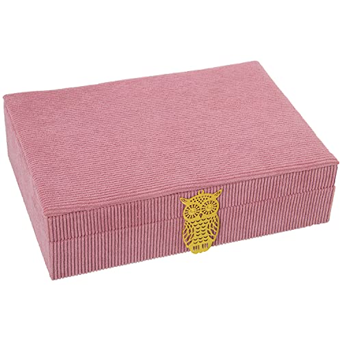 DRW Rechteckige Schmuckschatulle aus rosa Cord, 28 x 20 x 7 cm DRW Rechteckige Schmuckschatulle aus rosa Cord, 28 x 20 x 7 cm von DRW