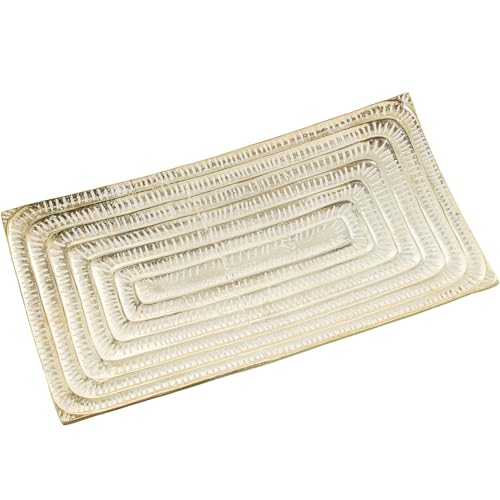 DRW Rechteckiger Tischaufsatz aus goldfarbenem Aluminium, 55 x 28 x 5 cm, Metall, Gold, 55x28x5 cm DRW Rechteckiger Tischaufsatz aus goldfarbenem Aluminium, 55 x 28 x 5 cm, Metall, Gold, 55x28x5 cm von DRW
