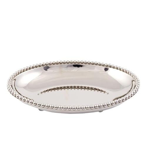 DRW Runde Tischdekoration, Metall, silberfarben, 26 x 26 x 5 cm DRW Runde Tischdekoration, Metall, silberfarben, 26 x 26 x 5 cm von DRW