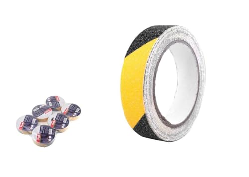 DRW Rutschfestes Klebeband, gelb und schwarz, 6 Stück, 25 mm x 5 m DRW Rutschfestes Klebeband, gelb und schwarz, 6 Stück, 25 mm x 5 m von DRW