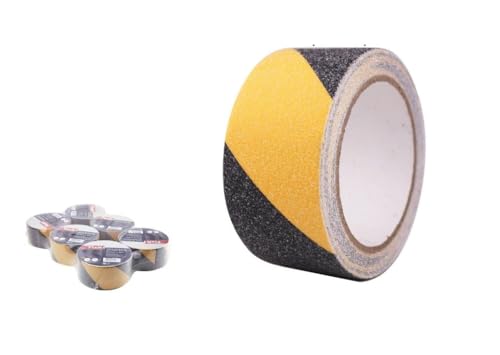 DRW Rutschfestes Klebeband, gelb und schwarz, 6 Stück, 50 mm x 5 m DRW Rutschfestes Klebeband, gelb und schwarz, 6 Stück, 50 mm x 5 m von DRW