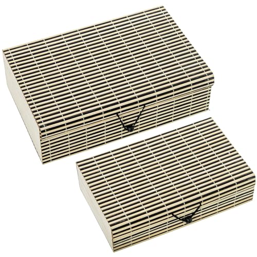 DRW Set mit 2 Schmuckschatullen aus Holz und Weide in Natur und Schwarz, 24 x 15,5 x 7,5 cm und 20 x 13 x 5,5 cm DRW Set mit 2 Schmuckschatullen aus Holz und Weide in Natur und Schwarz, 24 x 15,5 x 7,5 cm und 20 x 13 x 5,5 cm von DRW