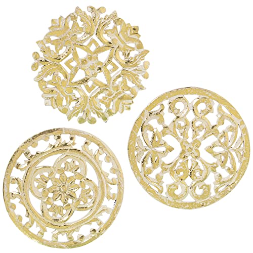 DRW Set mit 3 runden Altarben aus MDF, durchbrochen in Gold, 25 x 1 cm, Mehrfarbig, estandar DRW Set mit 3 runden Altarben aus MDF, durchbrochen in Gold, 25 x 1 cm, Mehrfarbig, estandar von DRW