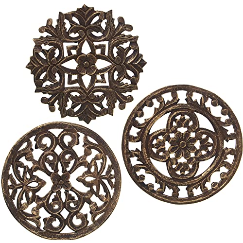 DRW Set mit 3 runden Altarben aus MDF, durchbrochen in braun 25 x 1 cm, Mehrfarbig, estandar DRW Set mit 3 runden Altarben aus MDF, durchbrochen in braun 25 x 1 cm, Mehrfarbig, estandar von DRW