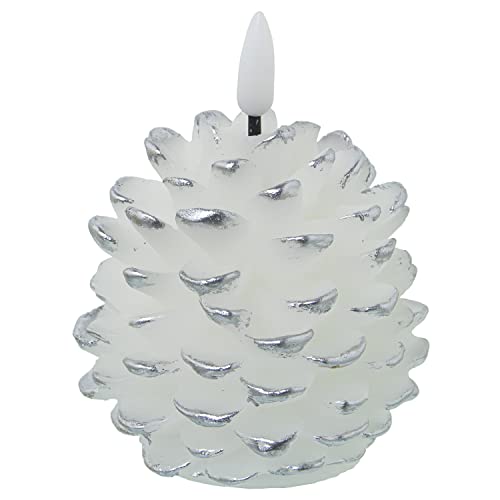 DRW Set mit 4 LED-Kerzen in Ananasform mit Schalter in Silber, 8 x 13 cm DRW Set mit 4 LED-Kerzen in Ananasform mit Schalter in Silber, 8 x 13 cm von DRW